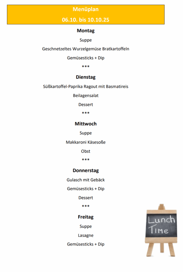 menüplan 06.10.